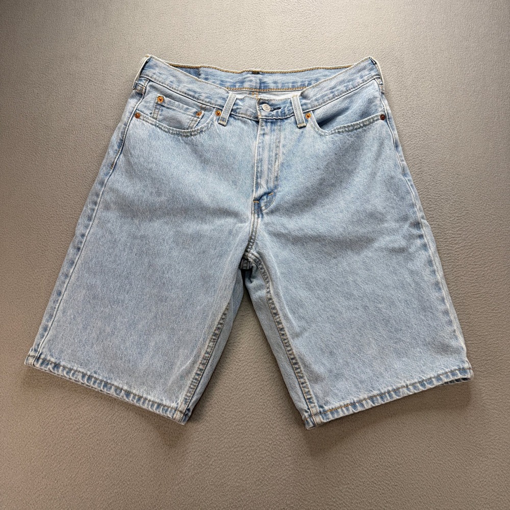 Levis 469 Loose Fit Denim Shorts Baggy Mens 32 Light Wash Blue Jean Casual Jorts